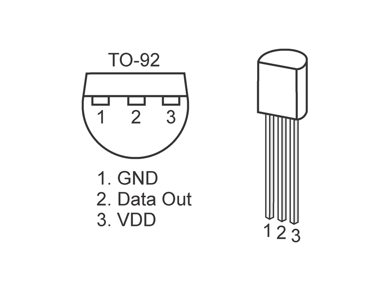 DS18B20 TO-92 Digital Temperature Sensor